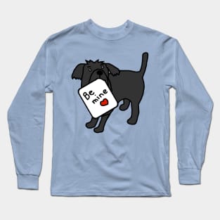 Cute Dog says Be Mine this Valentines Day Long Sleeve T-Shirt